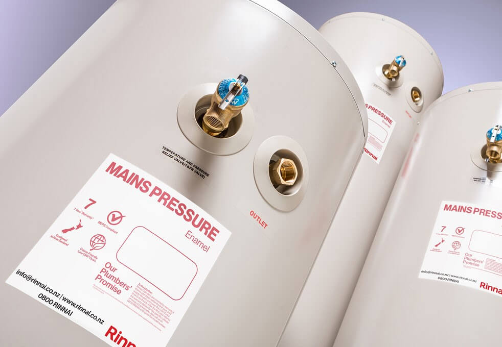 Rinnai Mains Pressure Indoor / Outdoor Enamel Hot Water Cylinders