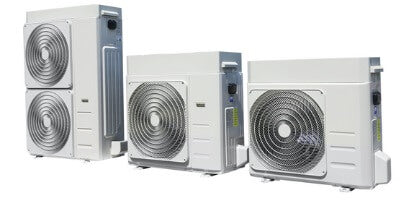 Heat pump outside unit - size varies according to the size of the system.